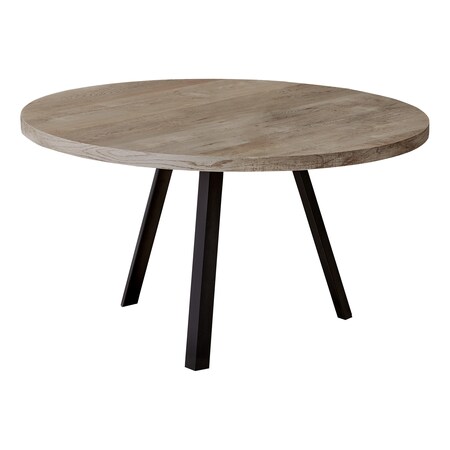 Monarch Specialties Rustic Industrial Round Cocktail Accent Living Room Metal Legs Coffee Table